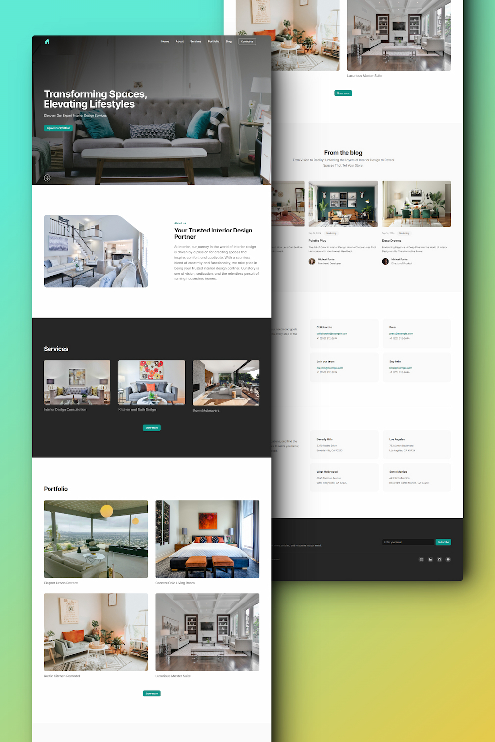 Luxe - Interior Design Services HTML Landing Page Template: Live Preview