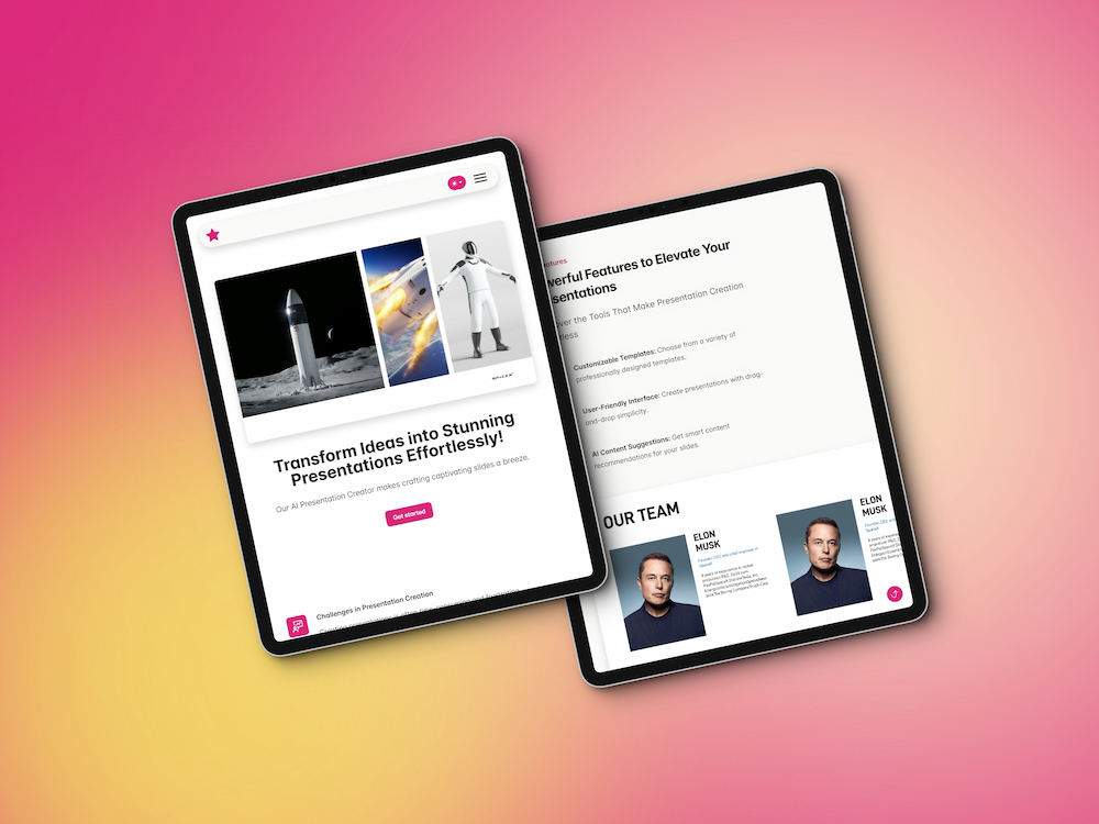 Prezenta - The AI-Powered Presentation Architect HTML Landing Page Template